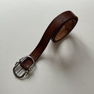 Zara Leather Belt Chunky Silver Tone Buckle Size 95 (38) Unisex